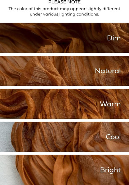 Ling's Moment Terracotta Cheesecloth Table Runner, 168 Inch, Burnt Orange | 14FT - Image 8