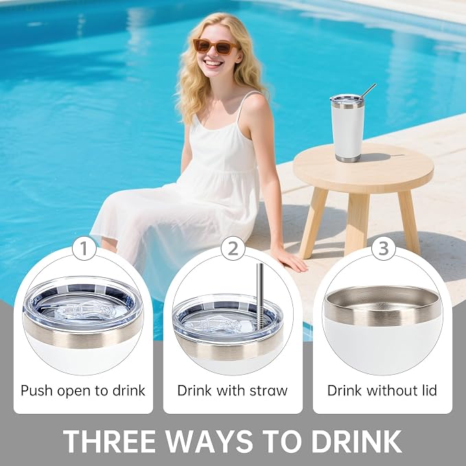 IEOVIEE 32 Pack 20oz Stainless Steel Insulated Bulk Tumblers - Image 7