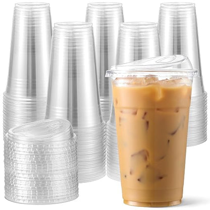 AOZITA 100 Pack 16 oz Plastic Cups by AOZITA