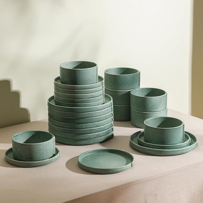 Stone Lain Bao 24-Piece Dinnerware Set Stoneware, Plates and Bowls Set - Image 8