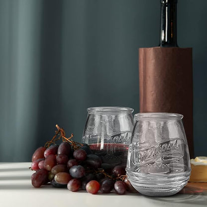 Glaver's Stemless Wine Glasses 21 Oz. Set Of 4 Original Mason Vintage Goblet - Image 8
