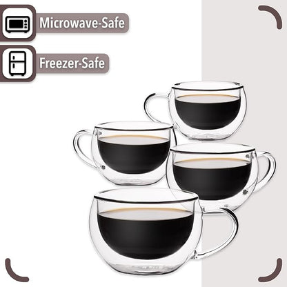 BTaT- Double Walled Espresso Cups, 6 oz, Double Wall Insulated Espresso Cups - Image 4