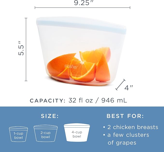 Stasher Premium Reusable Silicone Leak-Free Food Storage Bowl, 4-Cup | - Image 5