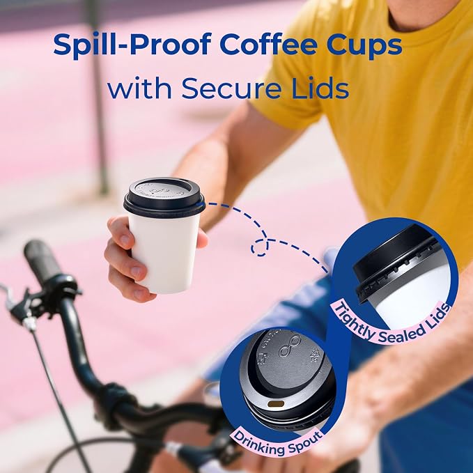 Fit Meal Prep 100 Pack 8 oz Disposable Coffee Cups - Image 4