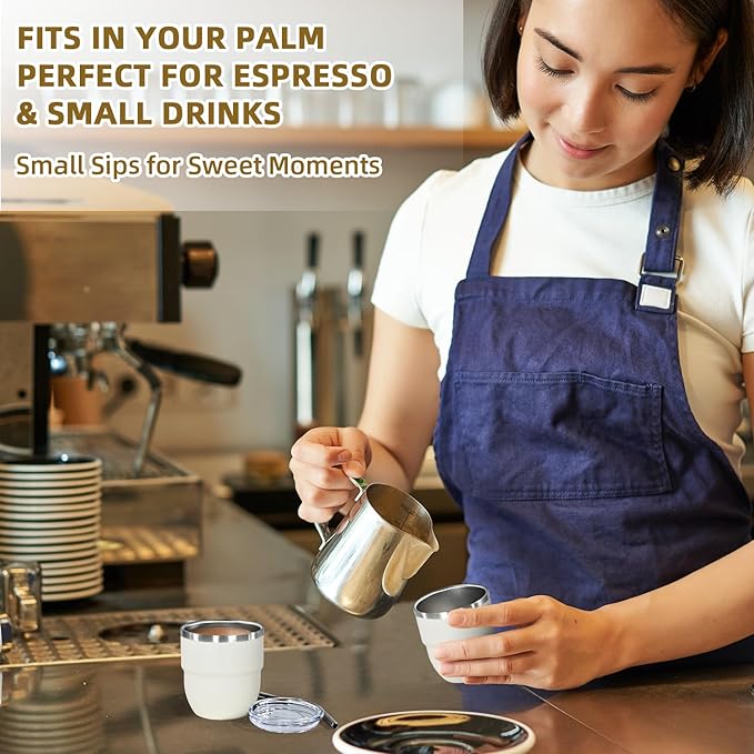 CHLJAR Espresso Cups, 4oz Insulated Espresso Cup Set of 2, Espresso Shot Cups - Image 7