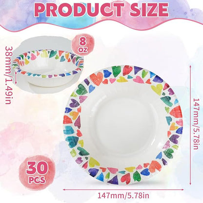 30 Pcs Small Paper Bowls, 8 oz Disposable Bowls, Soak Proof, Cut Proof - Image 2