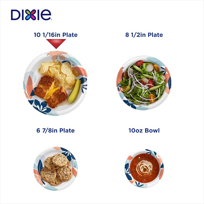 Dixie Paper Plates, Large 10 Inch | 2X Stronger | Microwave-Safe | Soak-Proof | - Image 7
