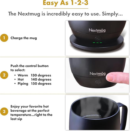 Nextmug - Temperature-Controlled, Self-Heating Coffee Mug | – No App, - Image 4