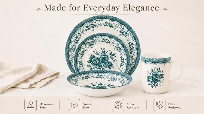 Royal 24-Piece Porcelain Dinnerware Set - Image 4