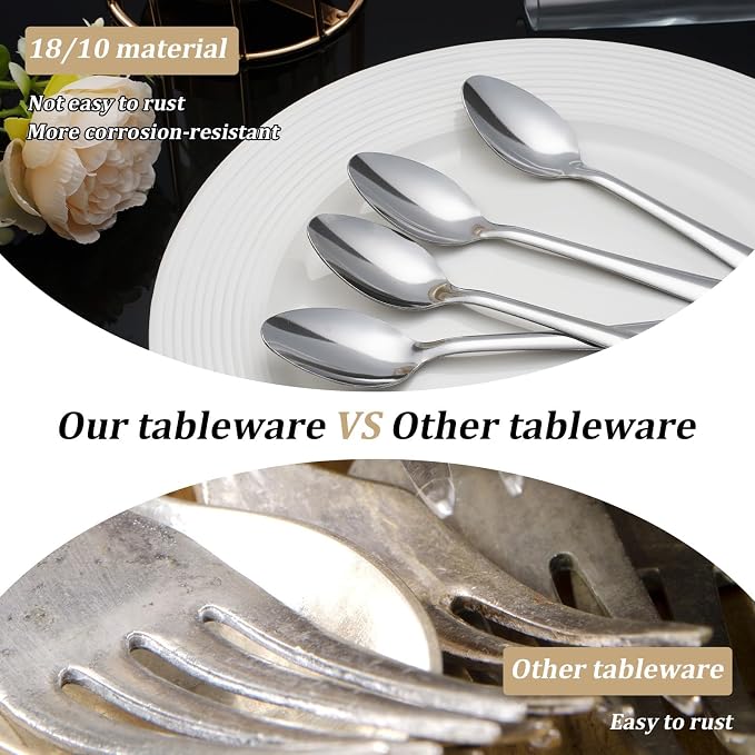 Windsor 96-Pcs Stainless Steel Dinner Spoons, Metal Spoons - Image 3