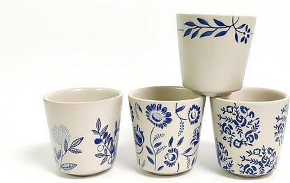 6 oz Chinese tea cups, Ceramic Coffee Cup, No Handle Teacup Matcha Mug by SYJANHOME