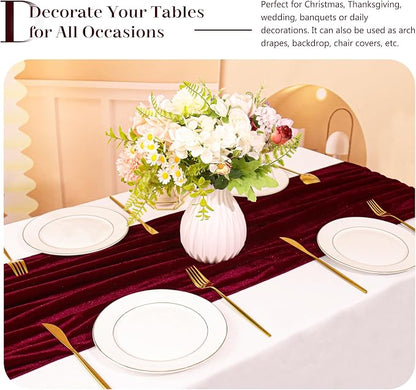 Velvet Table Runner 20 x 120 Inches 10ft Luxurious Thick Soft Velvet - Image 5