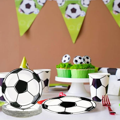 50PCS Soccer Plates and Napkins, 7inch Disposable Tableware Set | Soccer Themed - Image 6
