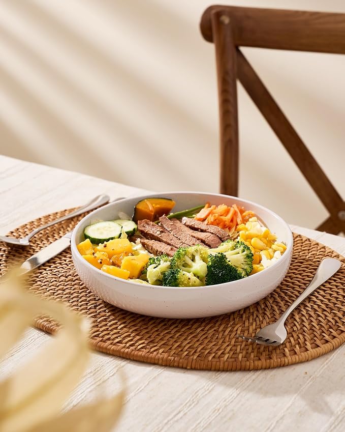 famiware Milkyway 33 oz Pasta Bowls Set of 4, Dishwasher & Microwave Safe - Image 5