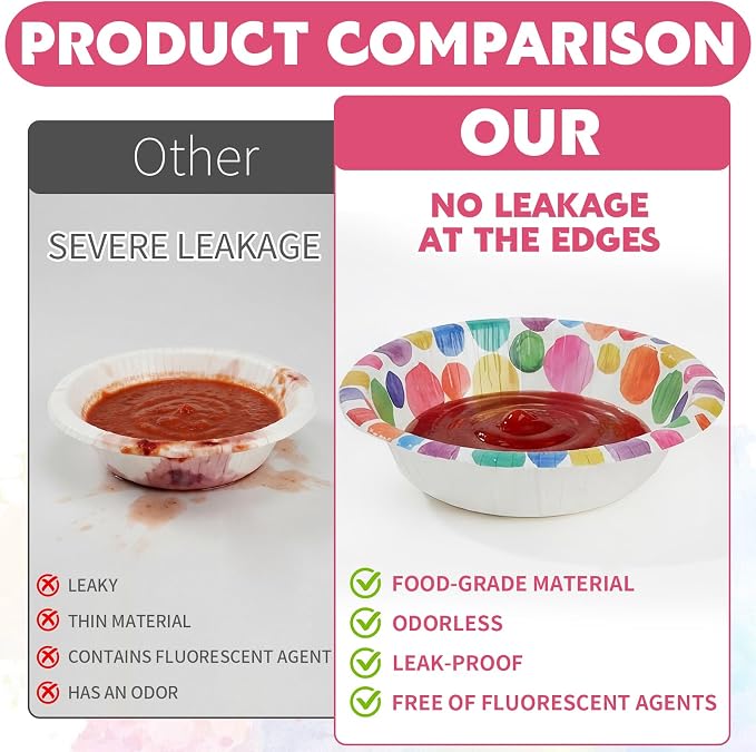 16oz Paper Bowls 30 Count, Disposable Bowls Soak Proof and Microwaveable - Image 8