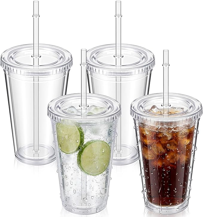 Nuogo 4 Pieces Insulated Double Wall Plastic Tumbler by Nuogo