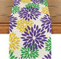 Artoid Mode Purple Dahlia Floral Pinnata Mardi Gras Table Runner, Carnival by ArtoidMode