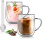 Joeyan Large Clear Double Walled Glass Coffee Mugs 15 oz, Double Layer Tea by JoeyanHousehold