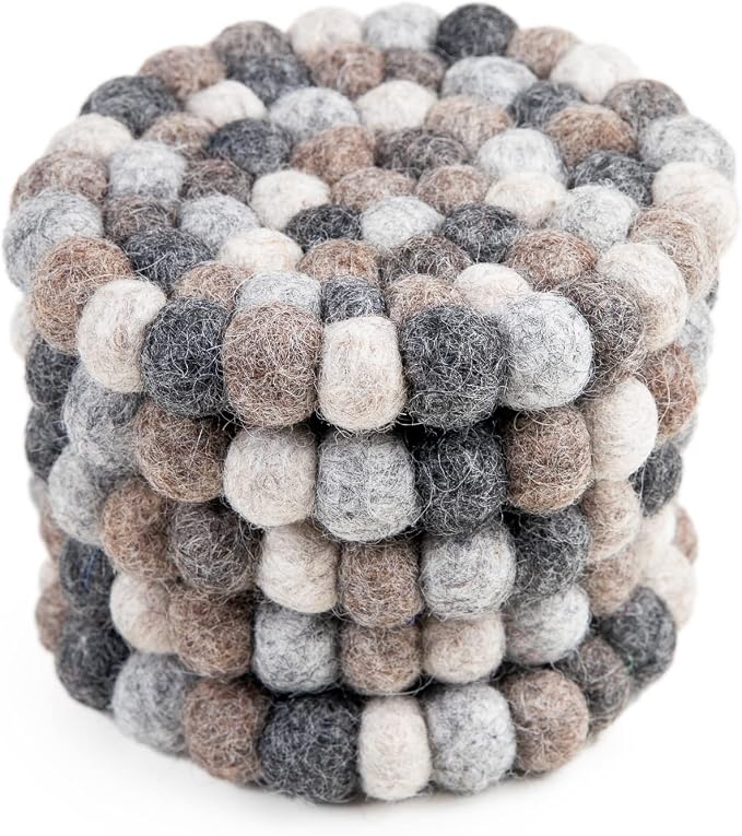 Round Felt Ball Coasters - Image 3