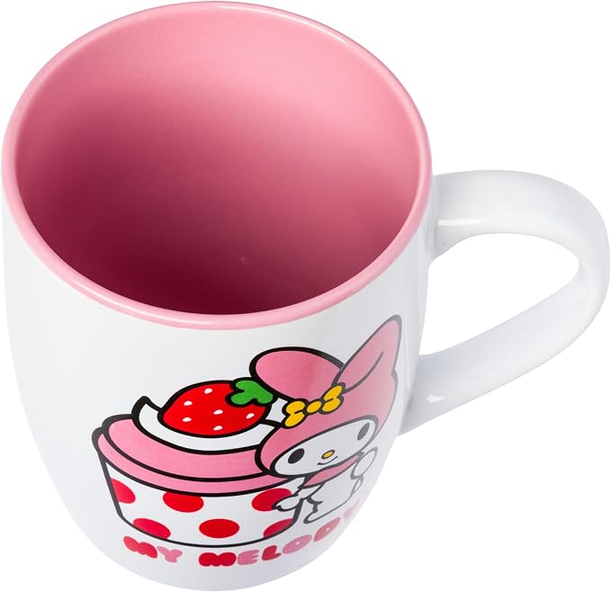 Silver Buffalo Sanrio Hello Kitty My Melody Strawberry, Ceramic Mug, 25oz | - Image 3