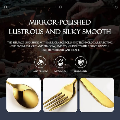 30-piece Silverware Set With Ceramic Handle, Premium Food Grade Stainless Steel Flatware Sets, Mirror Polished Cutlery Set, Dishwasher Safe (for 6 People)