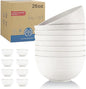 Wrova Wheat Straw Bowls Set of 8, Unbreakable White Cereal Bowl 26OZ, Microwave and Dishwasher Safe Oatmeal Bowls, Kitchen Bowl Suitable for Cereal,Salad,Snack (White)