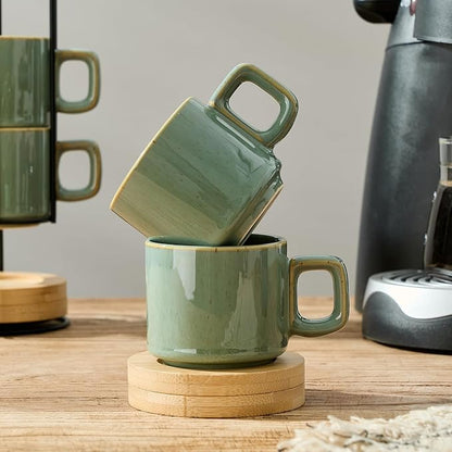 LUKA Porcelain Stackable Espresso Cups - Image 9
