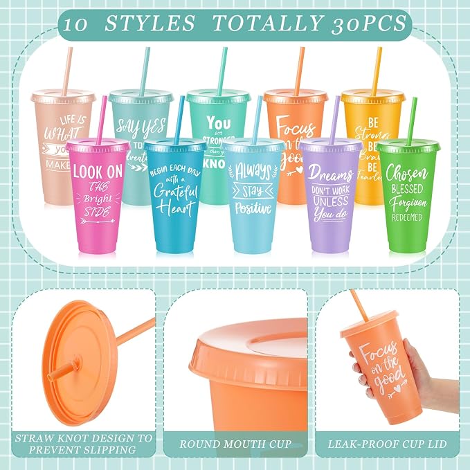 Uiifan 30 Pcs Inspirational Cups Bulk - Image 3