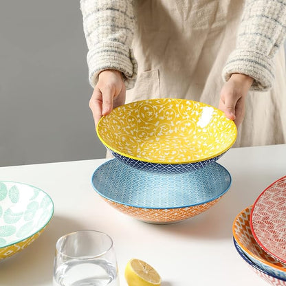 Selamica Porcelain 40oz Large Bowls 9 inch Big Pasta Salad Bowls, Microwave and - Image 6