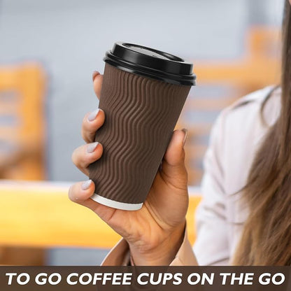 500 Pack 16 oz Insulated Disposable Paper Coffee Cups - Image 7