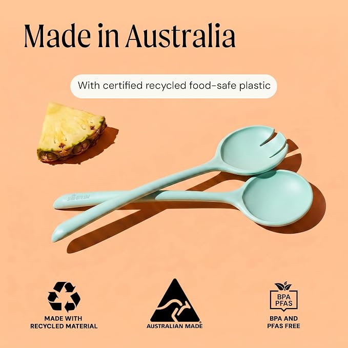 Salad Servers - Spoon and Fork Serving Set, Certified Recycled Food-Safe Plastic - Image 7