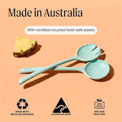 Salad Servers - Spoon and Fork Serving Set, Certified Recycled Food-Safe Plastic - Image 7