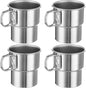 Joyibay 4 Pcs Stainless Steel Camping Cups, 10 oz Stackable Mugs w/Handle | 304 by Joyibay