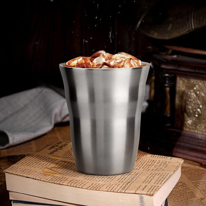 Beasea Metal Cups 8 oz Set of 4, Stainless Steel Cup 8 oz Double Wall Stackable - Image 6