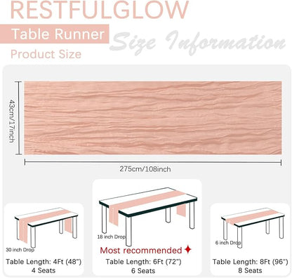 10 Pack Blush Pink Cheesecloth Table Runner 17 x 108 Inch | Boho Gauze Fabric - Image 4
