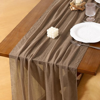 Cheesecloth Table Runner Summer Boho Wedding Shower Party Home Decor | Nude by Socomi