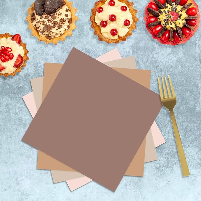 Oigco 60 PCS Brown Paper Plates Boho Baby Shower Decorations Gradient Brown - Image 5