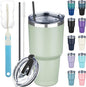 30 oz Tumbler with Lids and Straws, Stainless Steel Insulated Coffee Tumbler by GUDEMAO