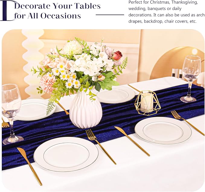 Velvet Table Runner 20 x 120 Inches 10ft Luxurious Thick Soft Velvet Christmas - Image 5