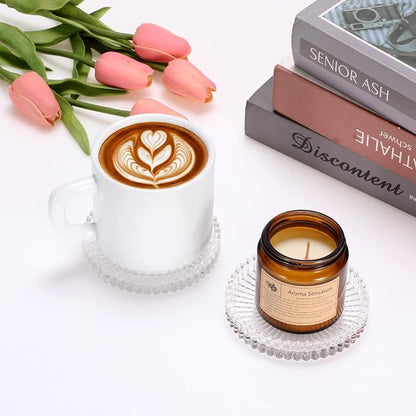 Modern Clear Coasters Set of 2- Glass Cup Coaster - Image 7