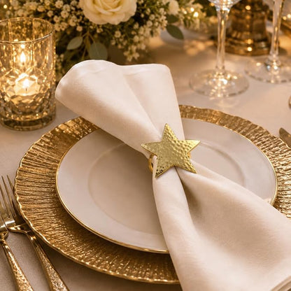 ALPHA Living HOME Napkin Rings Set of 12, Star Napkin Holders, Rustic Napkin - Image 8