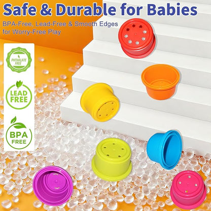 WEEJOYGAM Stacking Cups Baby Toys 6 to 12 months, Nesting Stacking Toys - Image 4