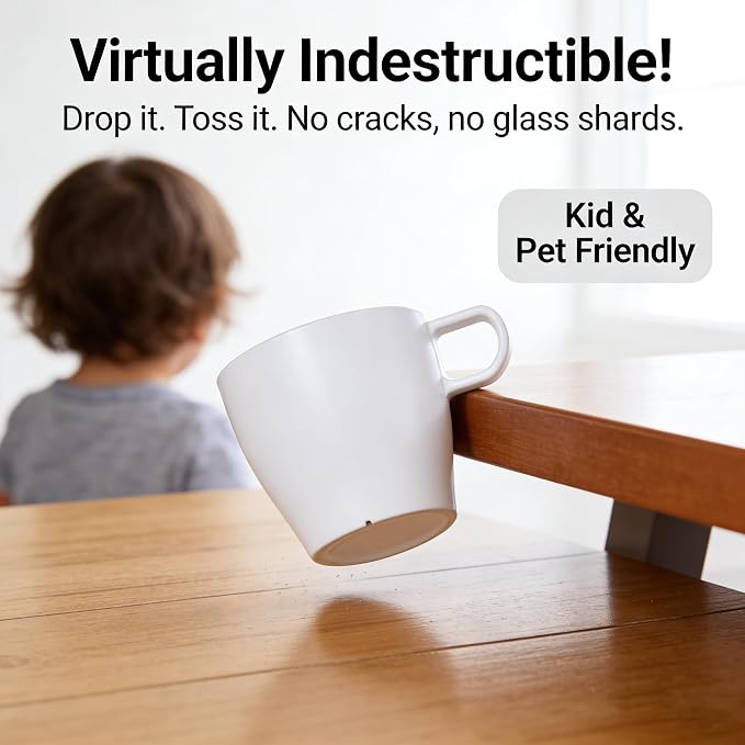 6-Pack 10oz Unbreakable Coffee Mugs, Microwave Safe Premium Drinkware, - Image 3