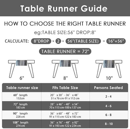 Emvency Table Runner, 13x72 Inch, Abstract Modern Blue | Grey Painting Dining - Image 6