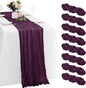 8 Pack Dark Purple Cheesecloth Table Runners 20x120 Inch Gauze Table Runner by Yorcari