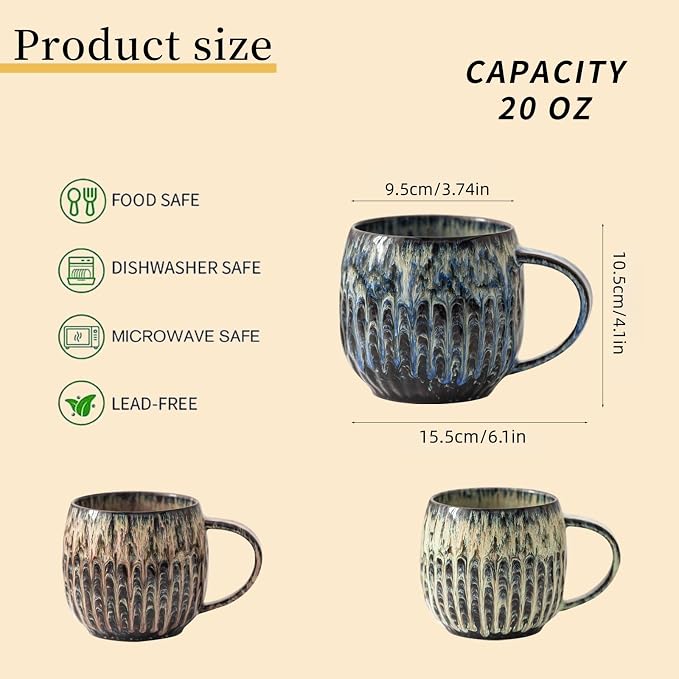 Large Ceramic Coffee Mug - 20oz Big Tea Cup - Image 2
