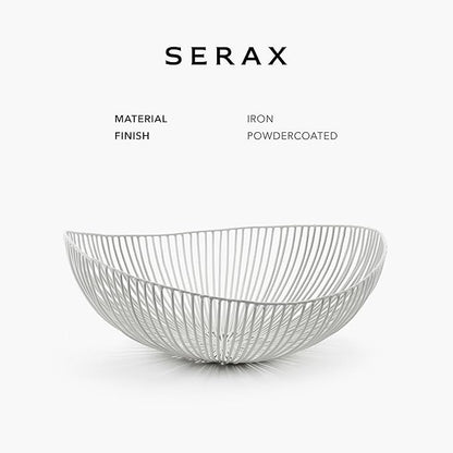 Serax Home Decor Fruit Bowl | Metal sculptures interior accessories by Antonino Sciortino | Oval Iron Kitchen Basket | Modern House Decor or Kitchen Storage for Counter and Table