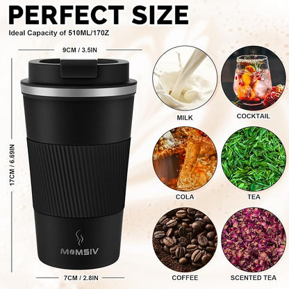 MOMSIV 17oz Travel Coffee Mug, Insulated Coffee Cup - Image 2