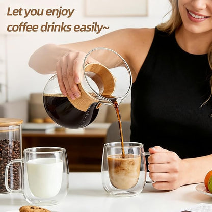 12 OZ Glass Coffee Mug Pack of 4, Double Wall Glass Mug - Image 8