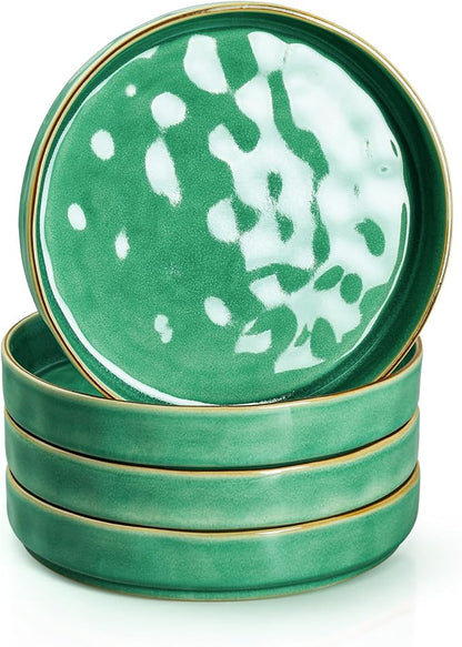 E-far Pasta Bowls Set of 4, 30oz Shallow Salad Bowls by E-far